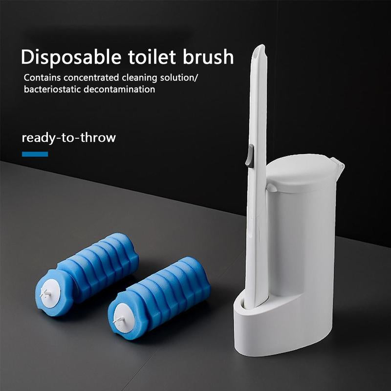 Disposable Toilet Brush Disposable Set, 1 Set Toilet Cleaning Set with Holder, Efficient Bathroom Cleaning Tool for Home & Outdoor