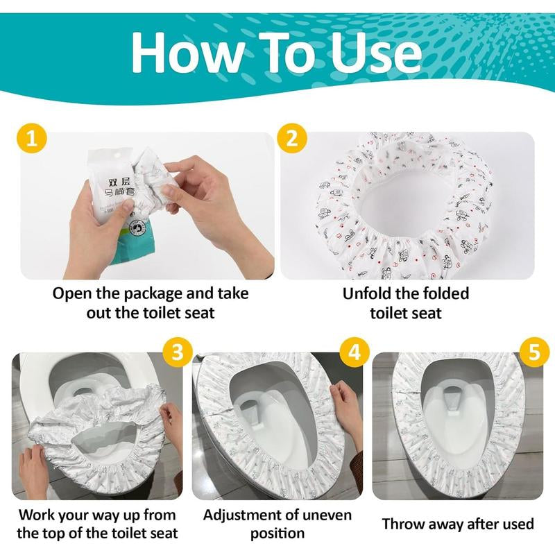 Portable Toilet Mat - Disposable Toilet Seat Cover, Waterproof Non-Woven Fabric, 15 Pcs for Travel, Hotel, Public Toilets Colorful Traditional Set