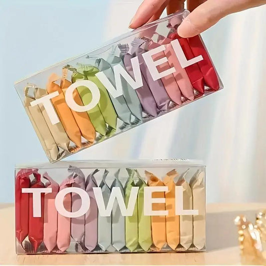 7/14Pcs Portable Compressed Disposable Towels, Thickened Compressed Disposable Facial Tissues, Perfect for Travel and Home Use Bathroom Accessory
