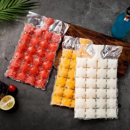 50 PCS Disposable Ice Cube Bags Ice Tray Bag Ice Cube Mold Trays Self-Seal Cold Ice Pack Cooler Bag