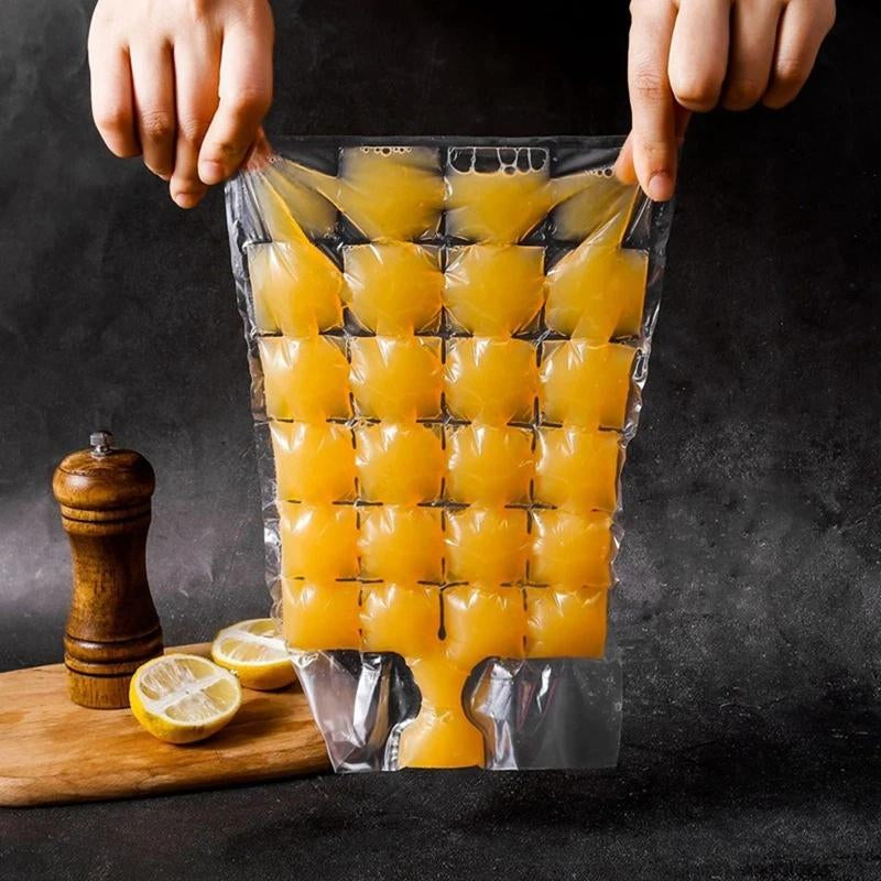50 PCS Disposable Ice Cube Bags Ice Tray Bag Ice Cube Mold Trays Self-Seal Cold Ice Pack Cooler Bag