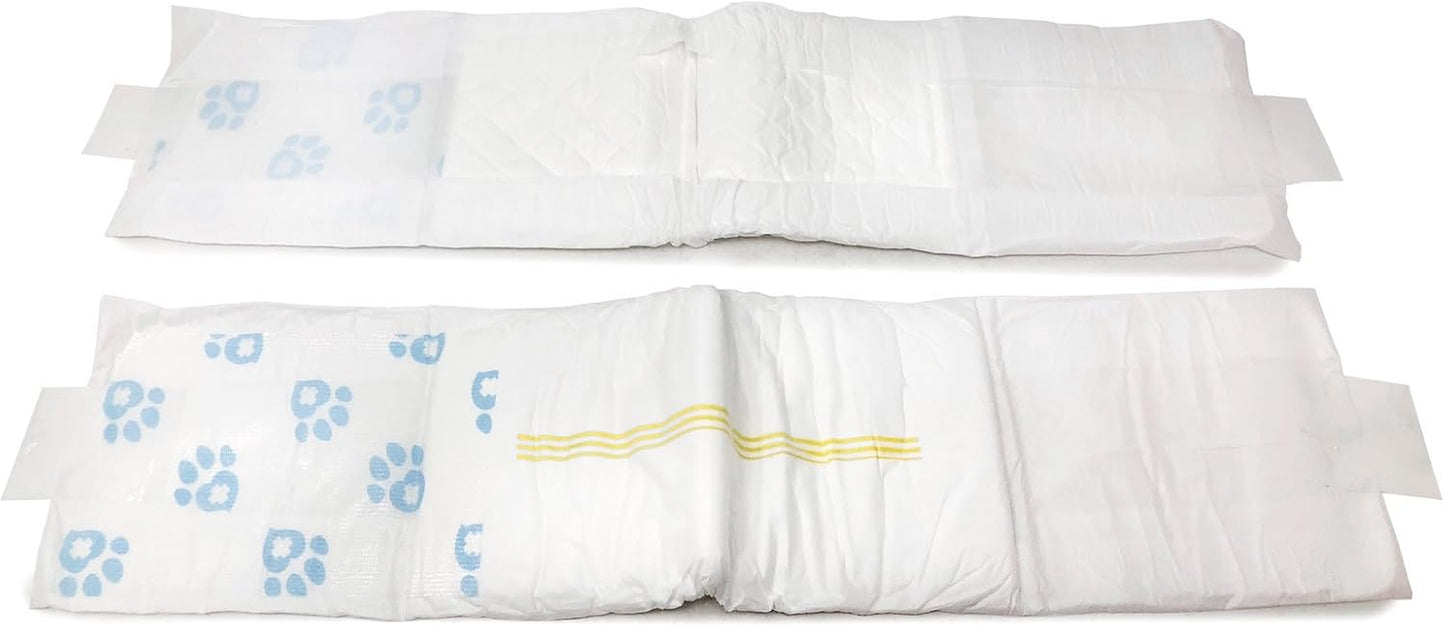 Disposable Male Dog Diapers, Medium Size, 144 Count - Snag-Free Fastener, Leak Protection, Wetness Indicator