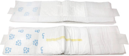 Disposable Male Dog Diapers, Medium Size, 144 Count - Snag-Free Fastener, Leak Protection, Wetness Indicator