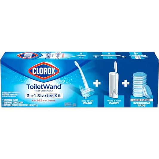 Clorox Toiletwand Toilet Cleaning Kit, Toiletwand, Caddy and 6 Refills, Pack of 6 (Pack May Vary)