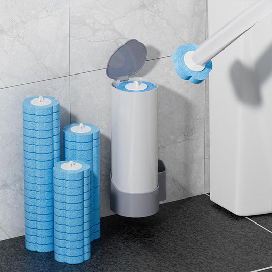 Disposable Toilet Brush Set, 1 Set Toilet Bowl Cleaning Brush with Holder & Refills, Household Cleaning Tool for Bathroom Toilet Salon Hotel, Bathroom Accessories, Home Decor