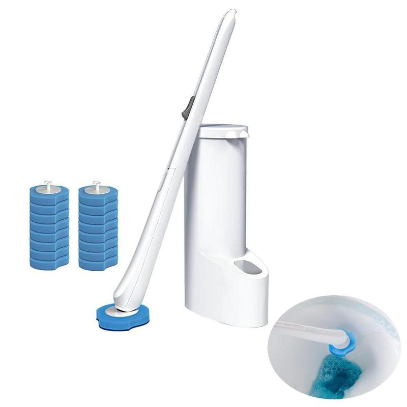 Disposable Toilet Brush Disposable Set, 1 Set Toilet Cleaning Set with Holder, Efficient Bathroom Cleaning Tool for Home & Outdoor