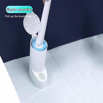 Disposable Toilet Brush Disposable Set, 1 Set Toilet Cleaning Set with Holder, Efficient Bathroom Cleaning Tool for Home & Outdoor