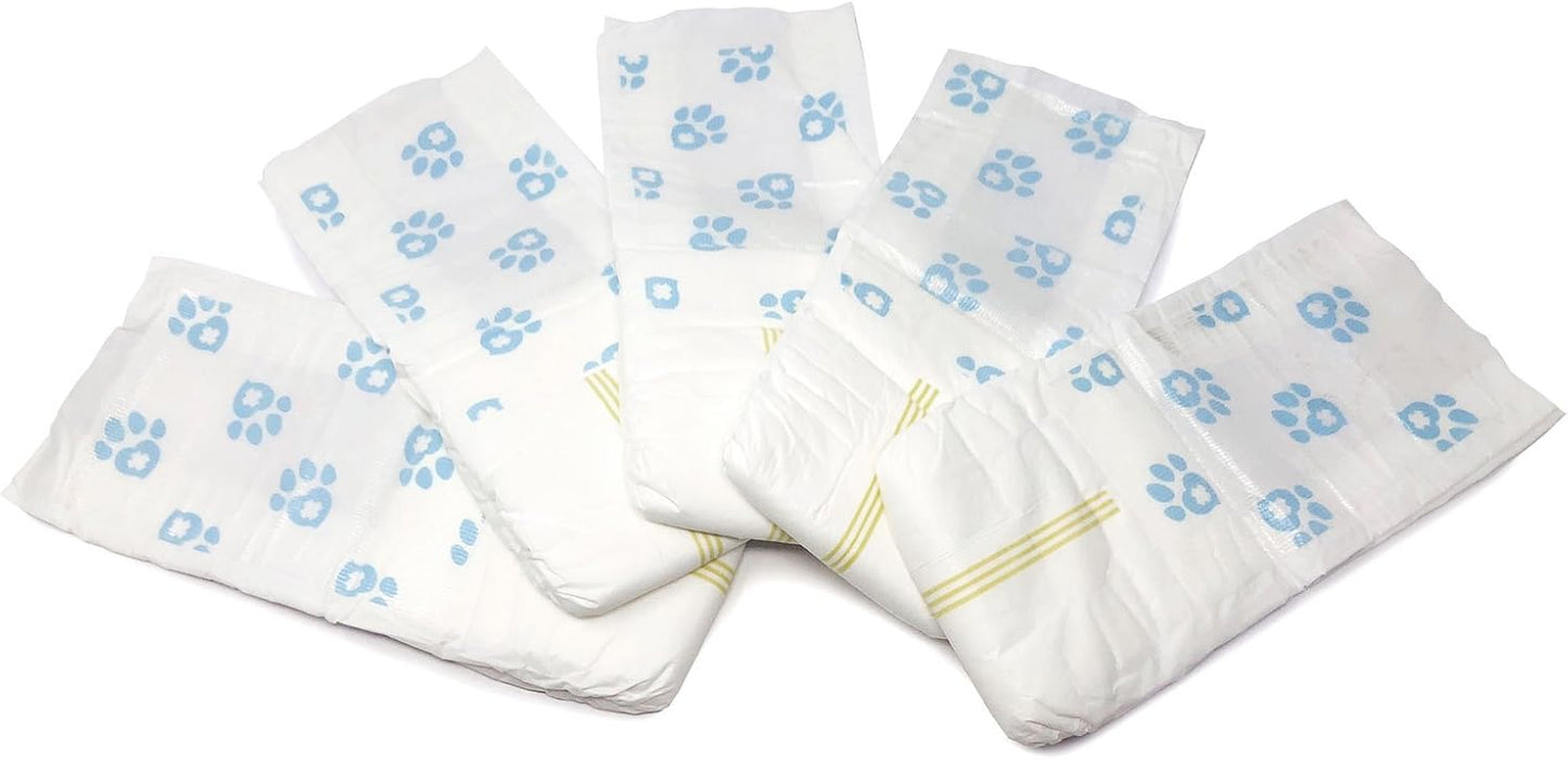 Disposable Male Dog Diapers, Medium Size, 144 Count - Snag-Free Fastener, Leak Protection, Wetness Indicator