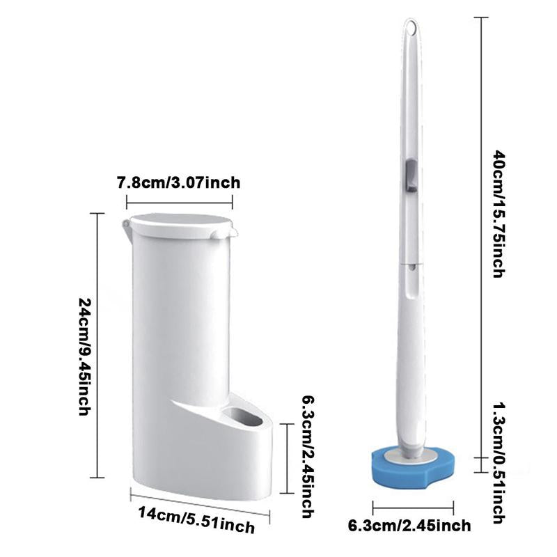 Disposable Toilet Brush Disposable Set, 1 Set Toilet Cleaning Set with Holder, Efficient Bathroom Cleaning Tool for Home & Outdoor