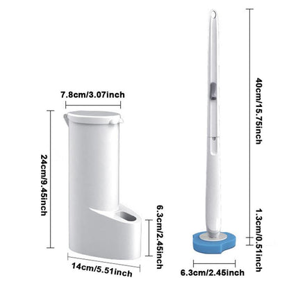 Disposable Toilet Brush Disposable Set, 1 Set Toilet Cleaning Set with Holder, Efficient Bathroom Cleaning Tool for Home & Outdoor